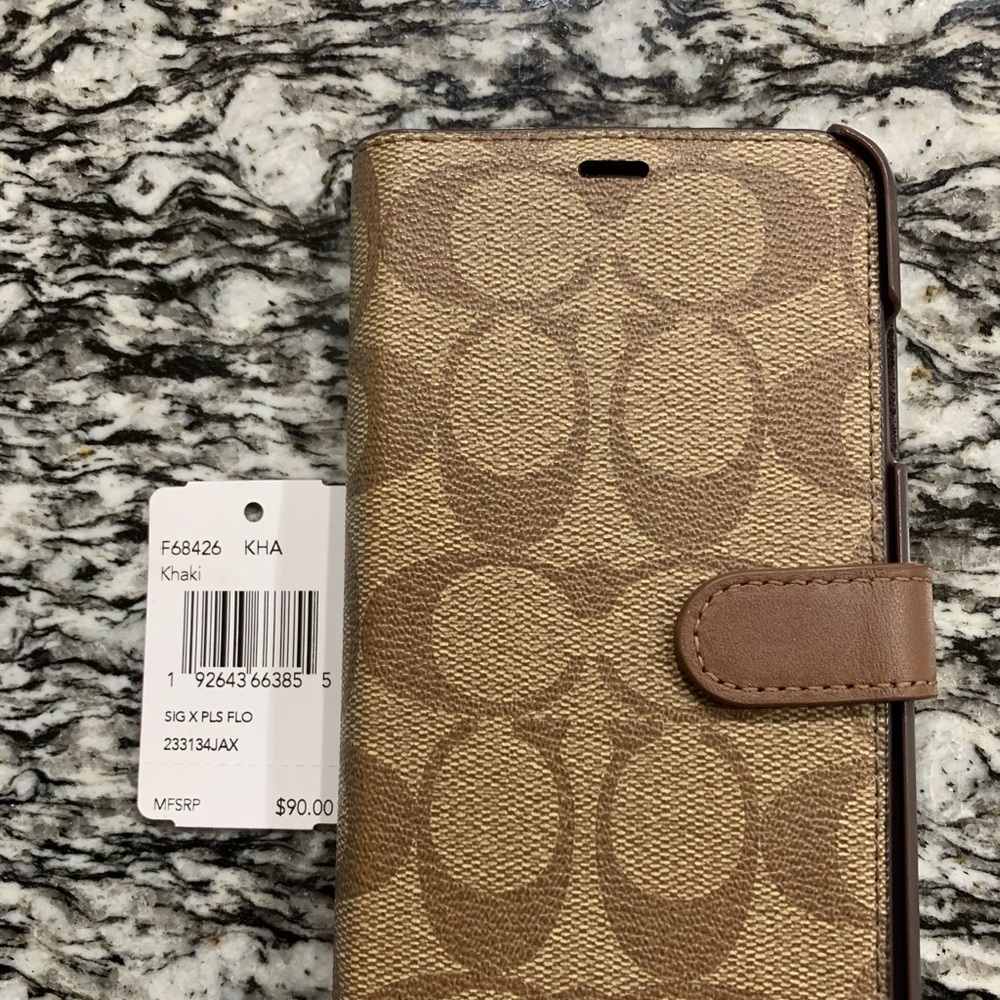 NWT IPHONE XS MAX FOLIO IN SIGNATURE COACH F68426)